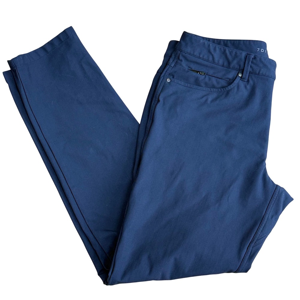 7 Diamonds Infinity Pants Slim Fit Mens 32x32 Navy Performance Tech